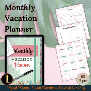 Monthly Vacation Planner | US Letter Size | Digital