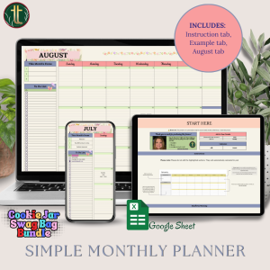 Simple Monthly Google Planner