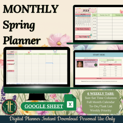 Bye24-Hello25 6 Week Monthly Google Planner